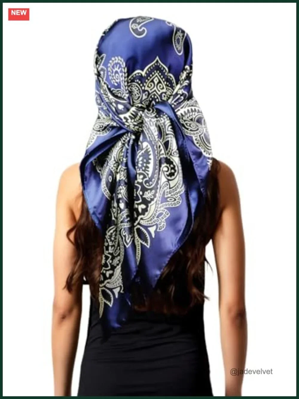 Women's Square Satin Hair Scarf Silk Feel, 35x35in, Multi-Use